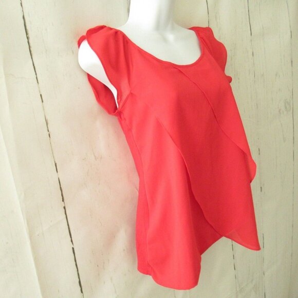 Ann Taylor Top XS X Small Red Short Sleeve - Picture 4 of 7